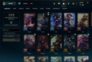 Prata 4 com 40 Champs e 43 Skins + 3 Espolios - League of Legends LOL