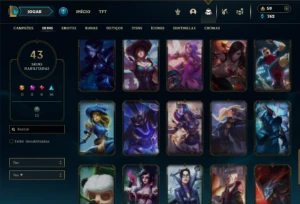 Prata 4 com 40 Champs e 43 Skins + 3 Espolios - League of Legends LOL