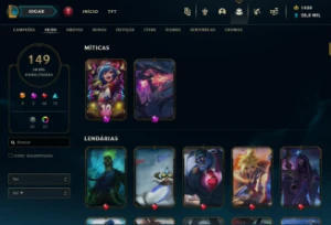 Conta lol 1420rp 28k essencia azul ex diamante 2 anos - League of Legends