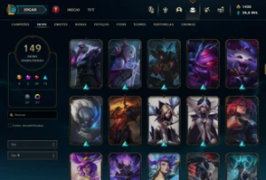 Conta lol 1420rp 28k essencia azul ex diamante 2 anos - League of Legends