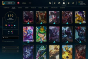 Conta lol 1420rp 28k essencia azul ex diamante 2 anos - League of Legends