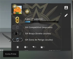 CS PRIME + MEDALHA DE SERVIÇO DE 2019 - Counter Strike