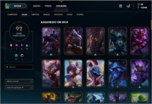 Conta League of Legends Plat v 92 Skins LOL