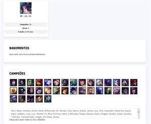 CONTA LEAGUE OF LEGENDS - DIAMANTE 1 LOL