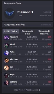 CONTA LEAGUE OF LEGENDS - DIAMANTE 1 LOL