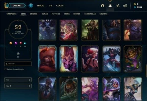 Conta Bronze 4 com 70 Champs e 52 Skins - League of Legends LOL