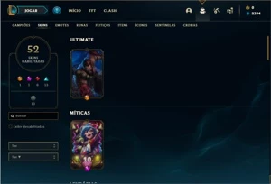 Conta Bronze 4 com 70 Champs e 52 Skins - League of Legends LOL