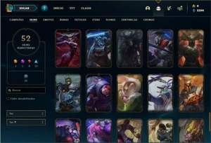 Conta Bronze 4 com 70 Champs e 52 Skins - League of Legends LOL