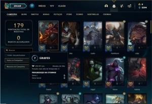 Conta Bronze 4 com 70 Champs e 52 Skins - League of Legends LOL
