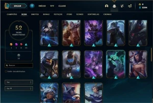 Conta Bronze 4 com 70 Champs e 52 Skins - League of Legends LOL