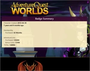 Conta AQW Level 100(MAX) 905 Itens - Adventure Quest World