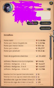 Conta albion 2.3B Fama +Key 7D Premium + 100m prata em itens - Albion Online