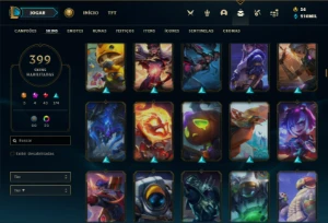 Conta Unranked com TODOS os champs e 399 Skins (Nivel 600) - League of Legends LOL