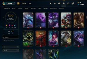 Conta Unranked com TODOS os champs e 399 Skins (Nivel 600) - League of Legends LOL