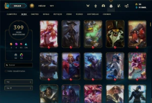 Conta Unranked com TODOS os champs e 399 Skins (Nivel 600) - League of Legends LOL
