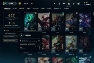 Conta Unranked com TODOS os champs e 399 Skins (Nivel 600) - League of Legends LOL