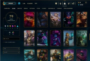Platina 4 com 125 Champs e 79 Skins +3 Vitoriosas - League of Legends LOL