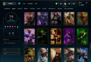 Platina 4 com 125 Champs e 79 Skins +3 Vitoriosas - League of Legends LOL