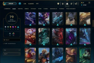 Platina 4 com 125 Champs e 79 Skins +3 Vitoriosas - League of Legends LOL