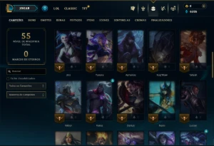 Platina 3 com 50 Champs e 48 Skins ( ADC / MID ) - League of Legends LOL