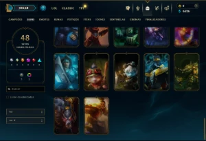 Platina 3 com 50 Champs e 48 Skins ( ADC / MID ) - League of Legends LOL
