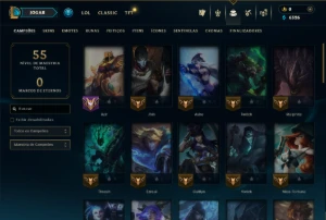 Platina 3 com 50 Champs e 48 Skins ( ADC / MID ) - League of Legends LOL