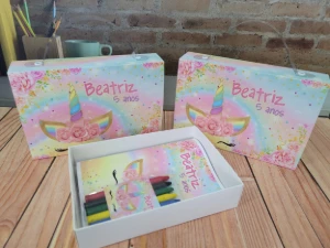 Kit Colorir Unicórnio com Caixinha Maleta - Artesanato e Personalizados