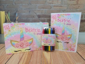Kit Colorir Unicórnio com Caixinha Maleta
