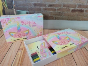 Kit Colorir Unicórnio com Caixinha Maleta - Artesanato e Personalizados