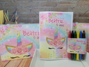Kit Colorir Unicórnio com Caixinha Maleta - Artesanato e Personalizados