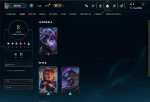 Platina 4 com 85 Champs e 8 Skins - League of Legends LOL
