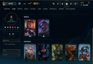 Platina 4 com 85 Champs e 8 Skins - League of Legends LOL