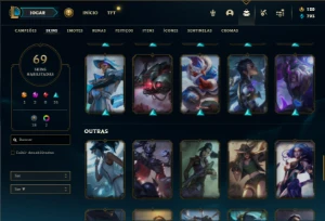 Ferro 1 com 105 Champs e 69 Skins ( Mais de 120 Jogos ) - League of Legends LOL