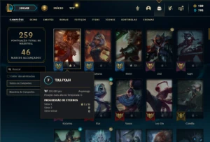 Ferro 1 com 105 Champs e 69 Skins ( Mais de 120 Jogos ) - League of Legends LOL