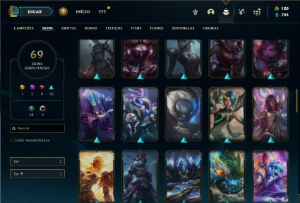 Ferro 1 com 105 Champs e 69 Skins ( Mais de 120 Jogos ) - League of Legends LOL