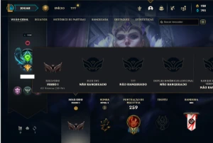 Ferro 1 com 105 Champs e 69 Skins ( Mais de 120 Jogos ) - League of Legends LOL