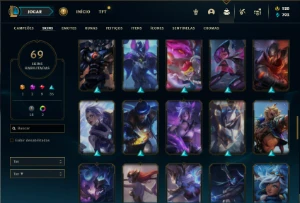 Ferro 1 com 105 Champs e 69 Skins ( Mais de 120 Jogos ) - League of Legends LOL