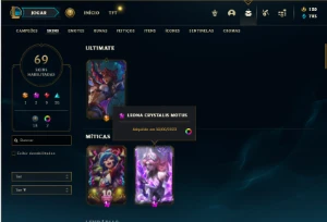 Ferro 1 com 105 Champs e 69 Skins ( Mais de 120 Jogos ) - League of Legends LOL
