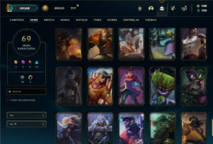 Ferro 1 com 105 Champs e 69 Skins ( Mais de 120 Jogos ) - League of Legends LOL