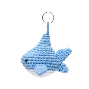 Tubarão Azul-Claro em Amigurumi - Artesanato e Personalizados