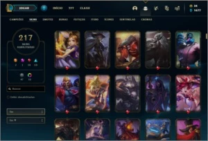 Conta ouro 3 com TODOS os champs e 217 skins - League of Legends LOL