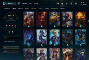 Conta ouro 3 com TODOS os champs e 217 skins - League of Legends LOL