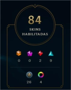 Conta Plat II - 84 skins - lvl 185 - League of Legends LOL