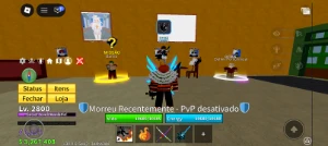 Conta LV Max com skull guitar com 3 frutas miticas - Roblox