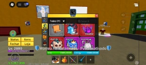Conta LV Max com skull guitar com 3 frutas miticas - Roblox