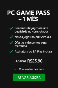 PC Game Pass – 1 Mês com EA Play e Ativação Rápida no PC - Assinaturas e Premium