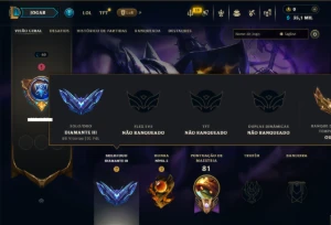 Diamante 3 com 40 Champs e 12 Skins - League of Legends LOL