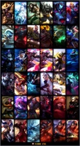 League of Legends - Gold II - 100 champs - 36 skins LOL