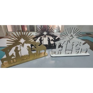 Presépio de Natal em MDF 20 x 13 cm