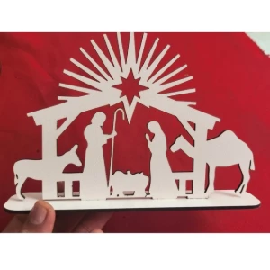 Presépio de Natal em MDF 20 x 13 cm - Artesanato e Personalizados